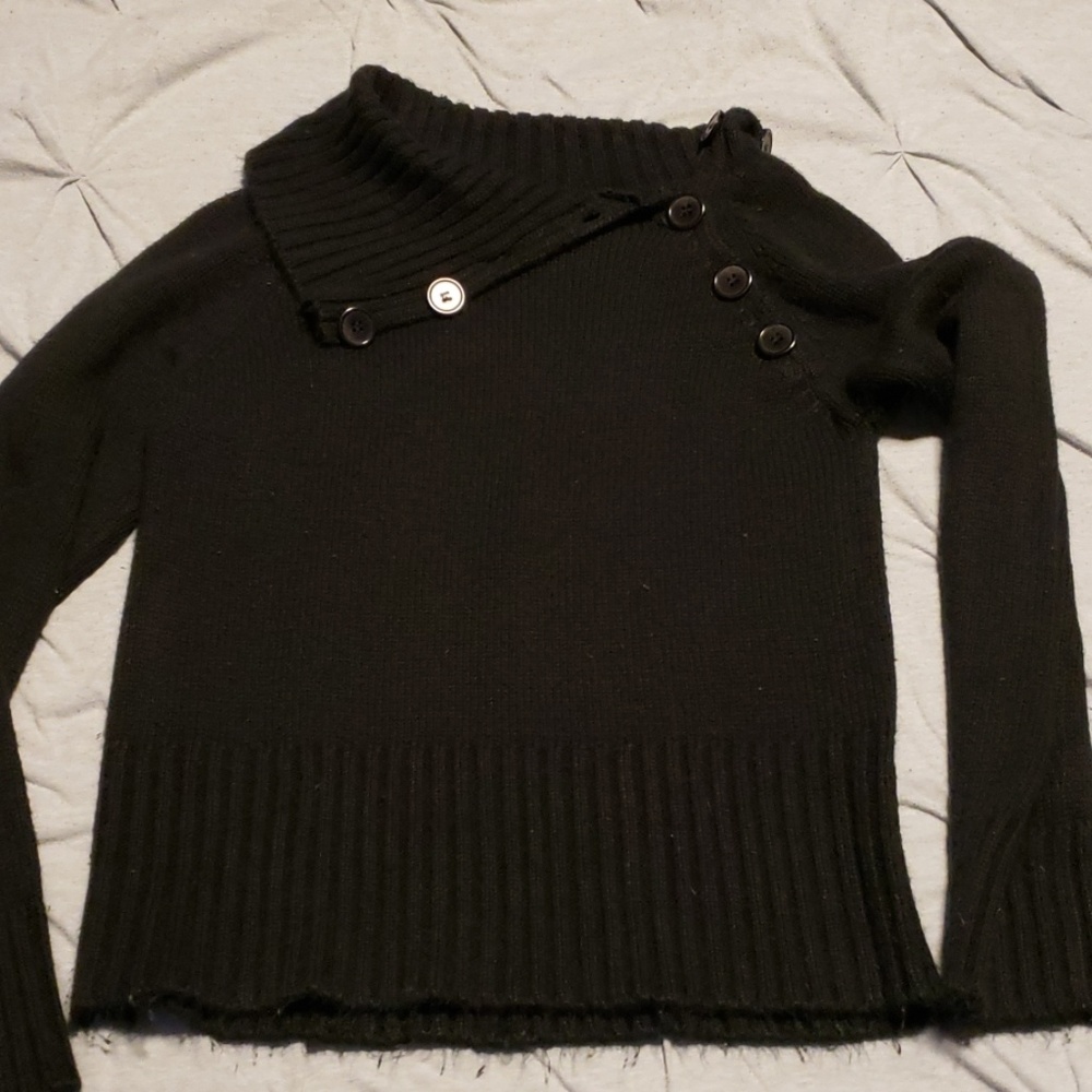 Soft button neck sweater
